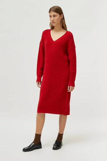 Compania Fantastica Red V-Neck Dress