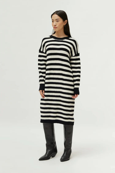 Compania Fantastica Black Striped Knit Dress