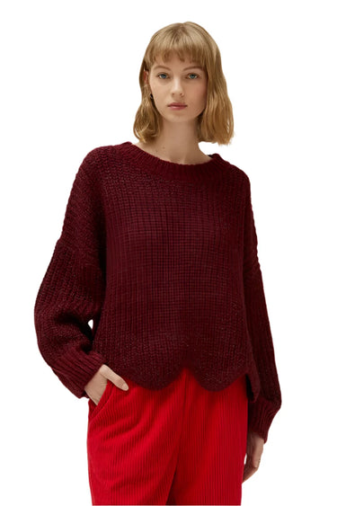 Compania Fantastica Hem Detailed Sweater in Red or Green