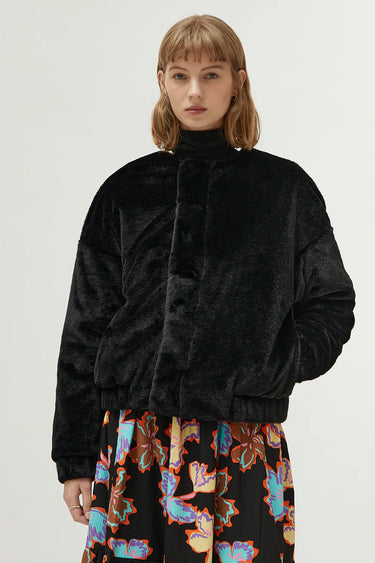 Compania Fantastica Leopard Print Fur Jacket or Solid Black