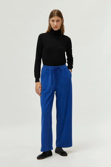 Compania Fantastica Blue elastic waist corduroy pants