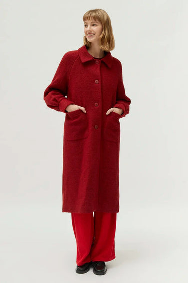 Compania Fantastica Red Boucle Midi Coat