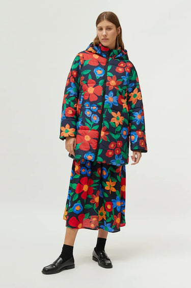 Compania Fantastica Quilted Coat with Multicolored Florals