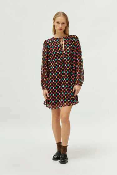 Compania Fantastica Short multicolor polka dot print dress