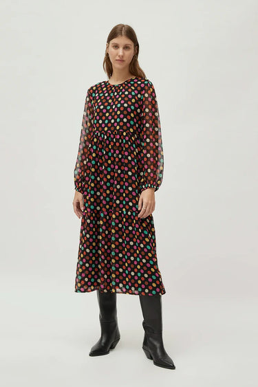 Compania Fantastica Multicolor polka dot printed long dress