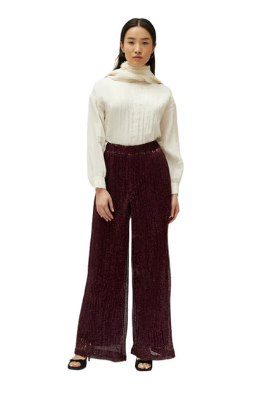 Burgundy sequin pants