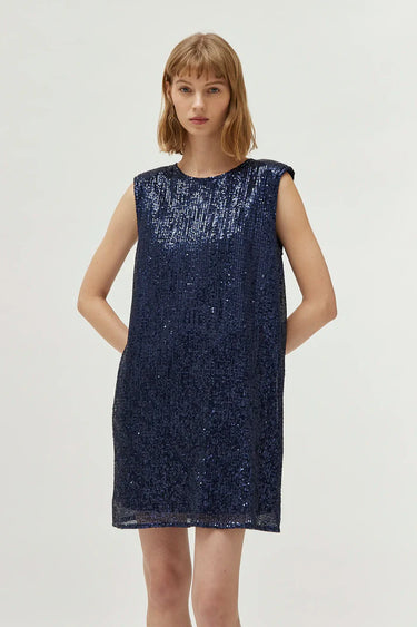 Compania Fantastica Short blue sequin dress