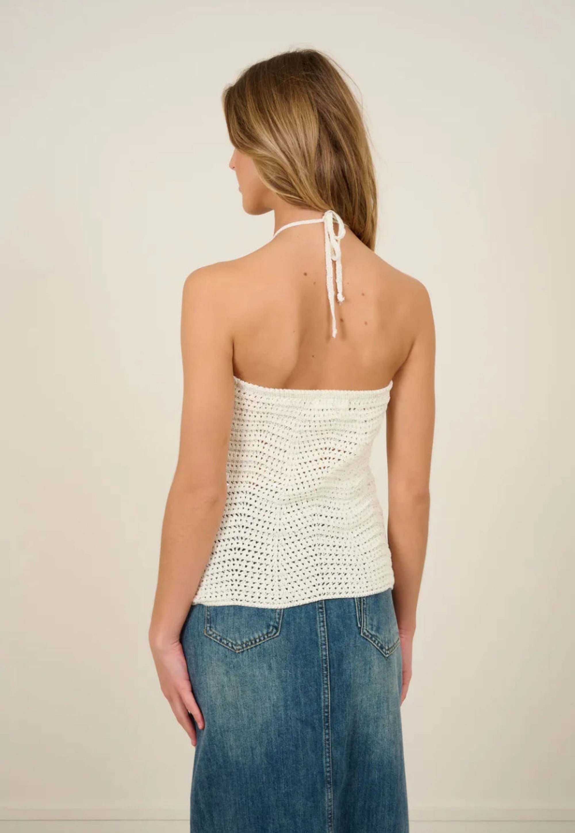 Sweewe Paris Knit KeyHole Top in White