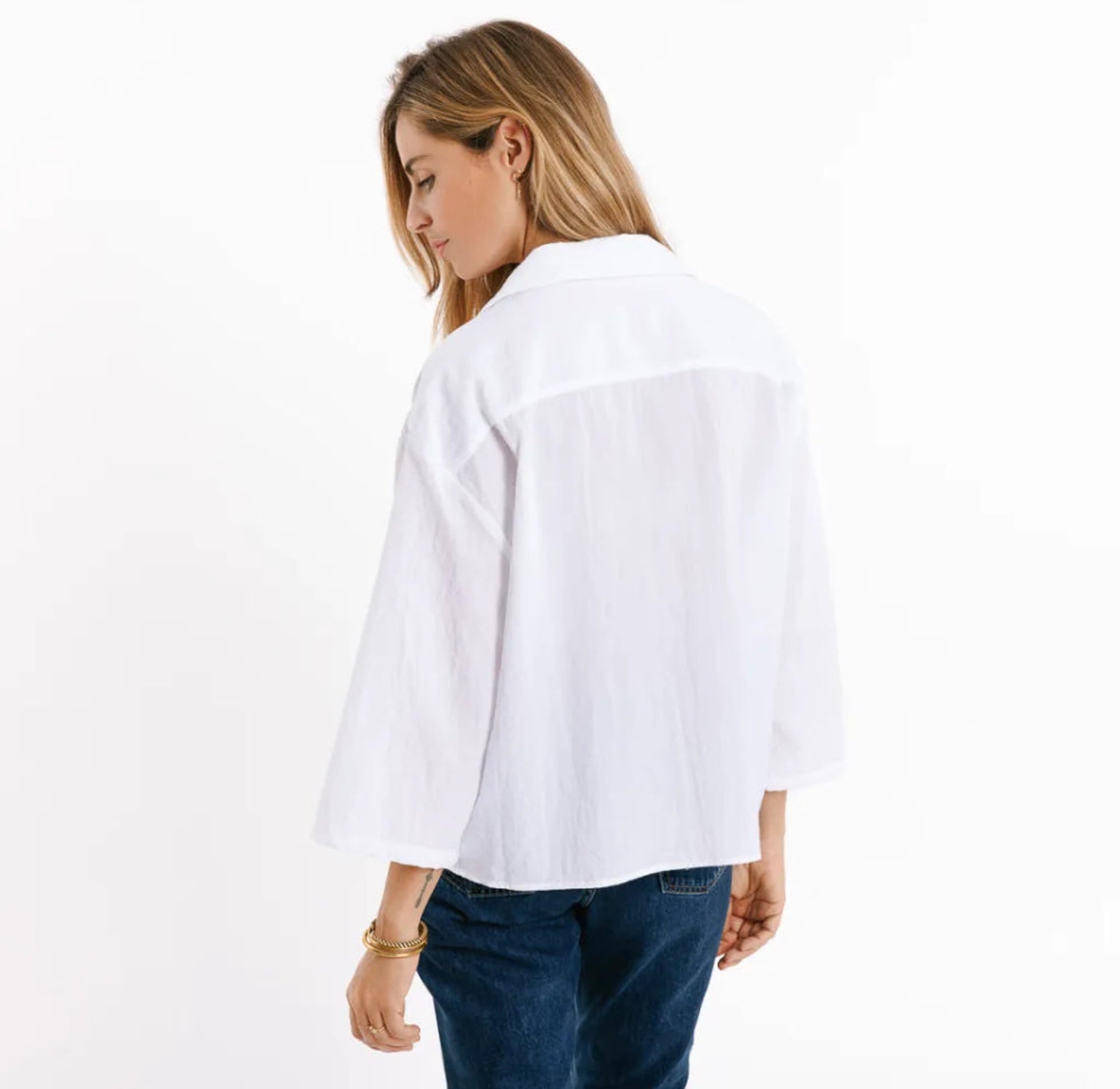 Sweewe Paris Casual Button up in White - clever alice