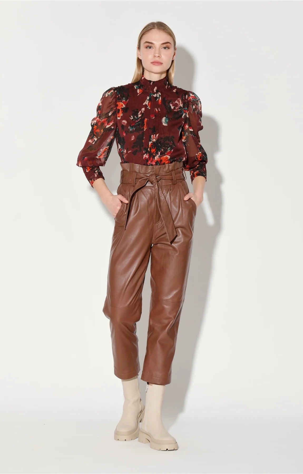 Walter Baker Maggie Leather Pant in Walnut