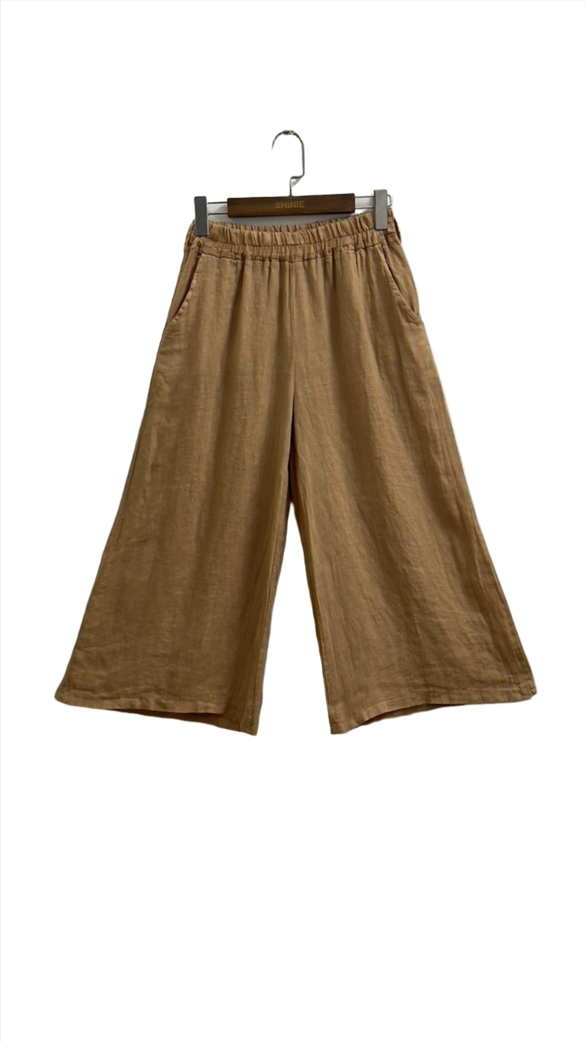 Clever Alice Linen Culotte in Camel 