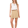 Clever Alice Pleated Tennis Skirt in Tan 