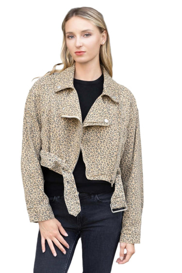 Clever Alice Cheetah Cropped Jacket 