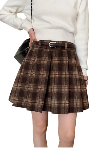 Clever Alice Private School Skirt (blue or brown) 