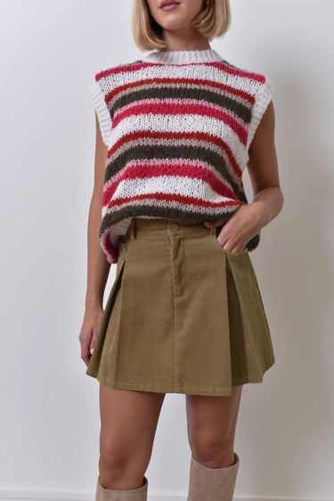 Clever Alice Taupe Mini Skirt 