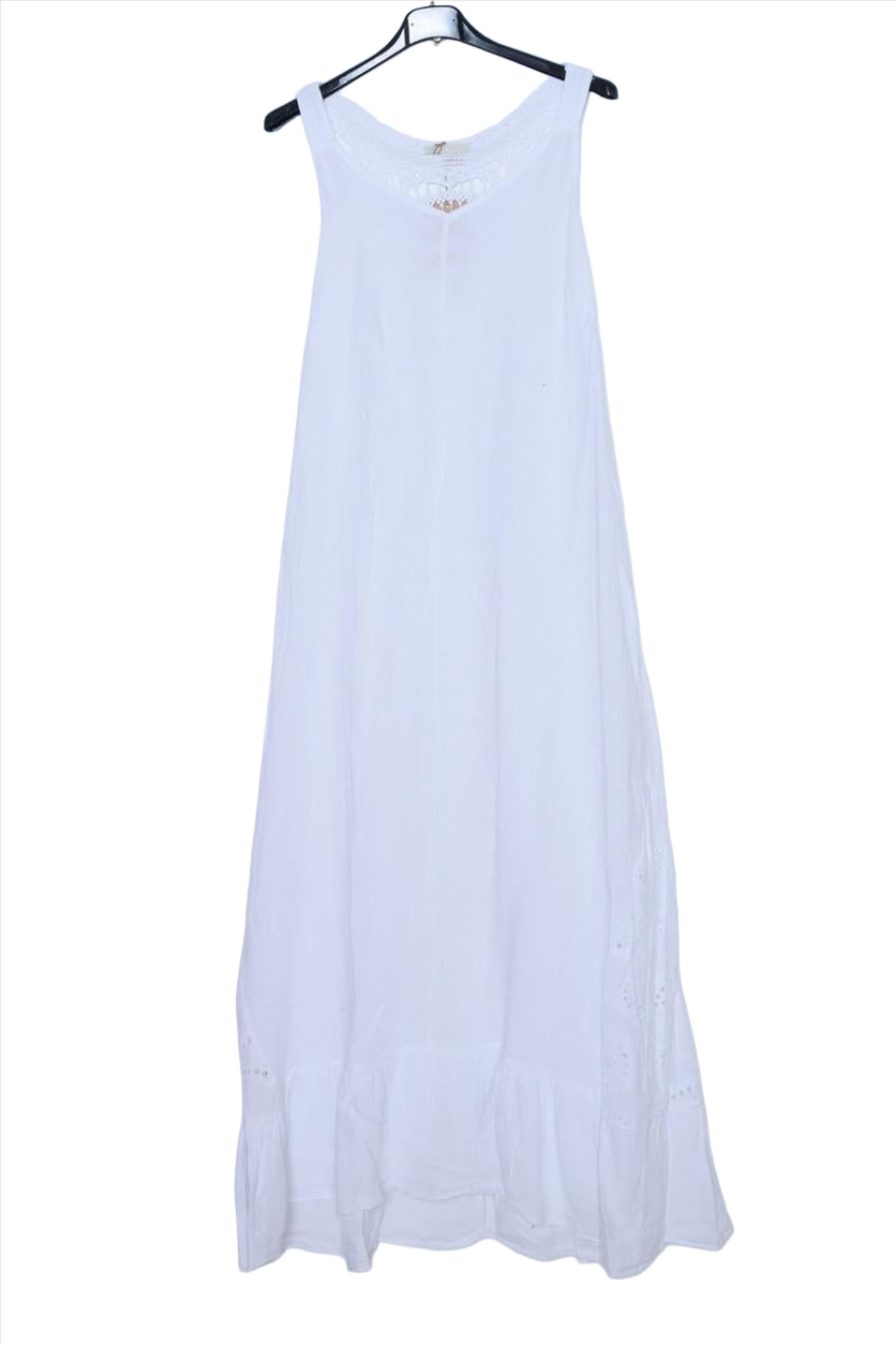 Clever Alice Linen Maxi with Crochet Detailing 