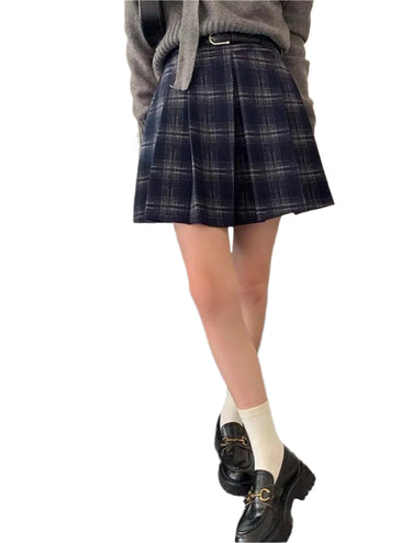 Clever Alice Private School Skirt (blue or brown) 