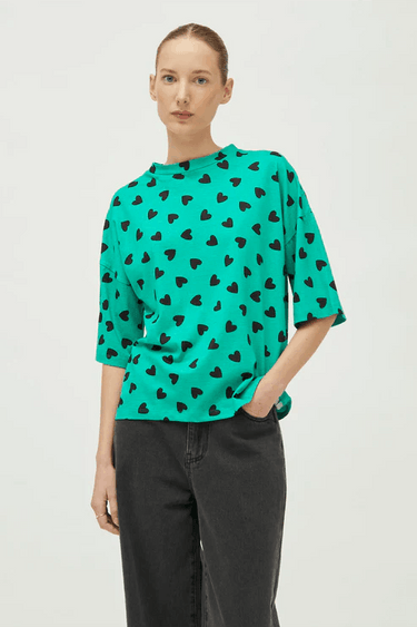 Compania Fantastica Green Heart Print T-Shirt 