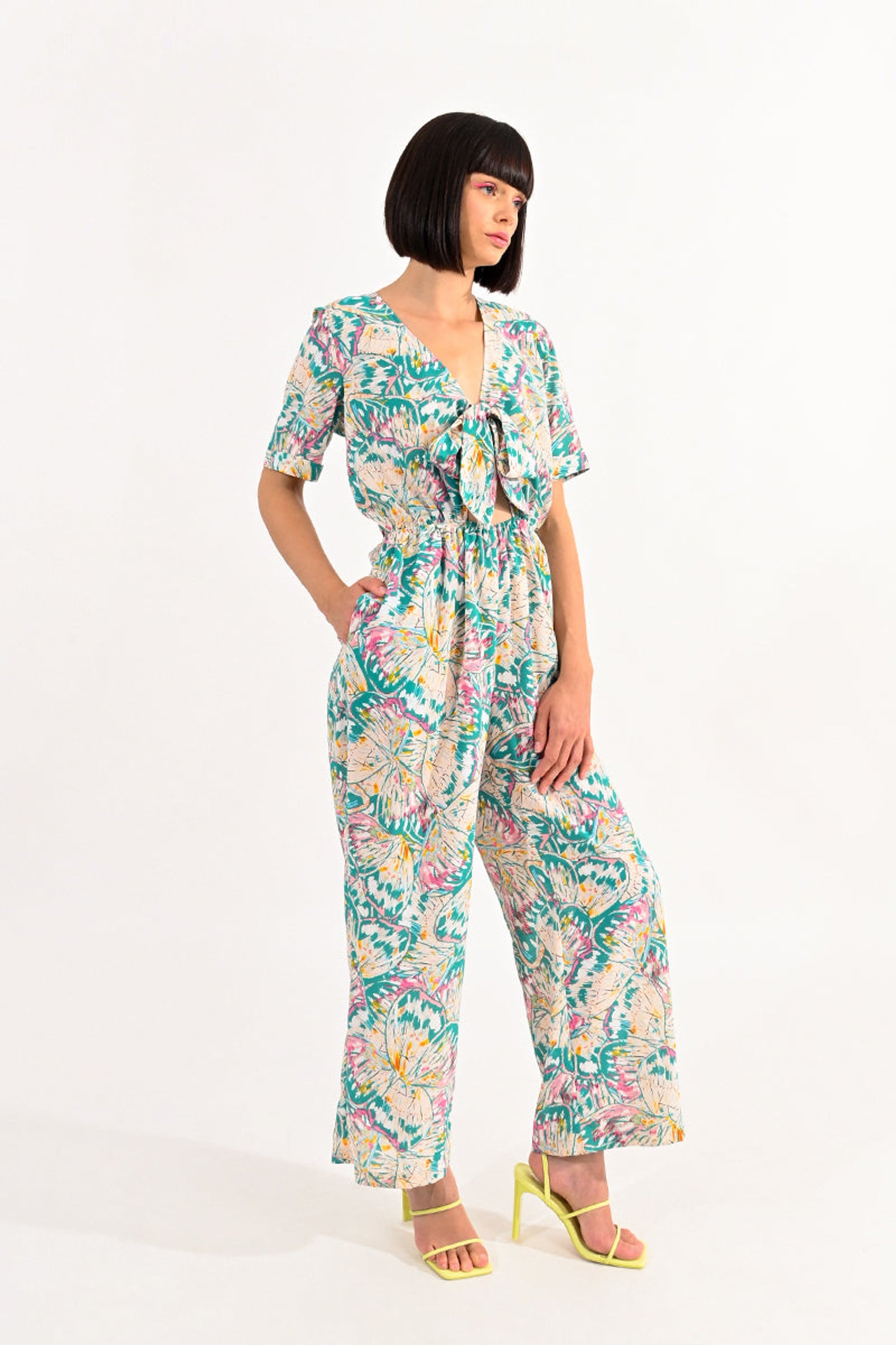 Molly Bracken Jumpsuit in Off White Butterfly - clever alice