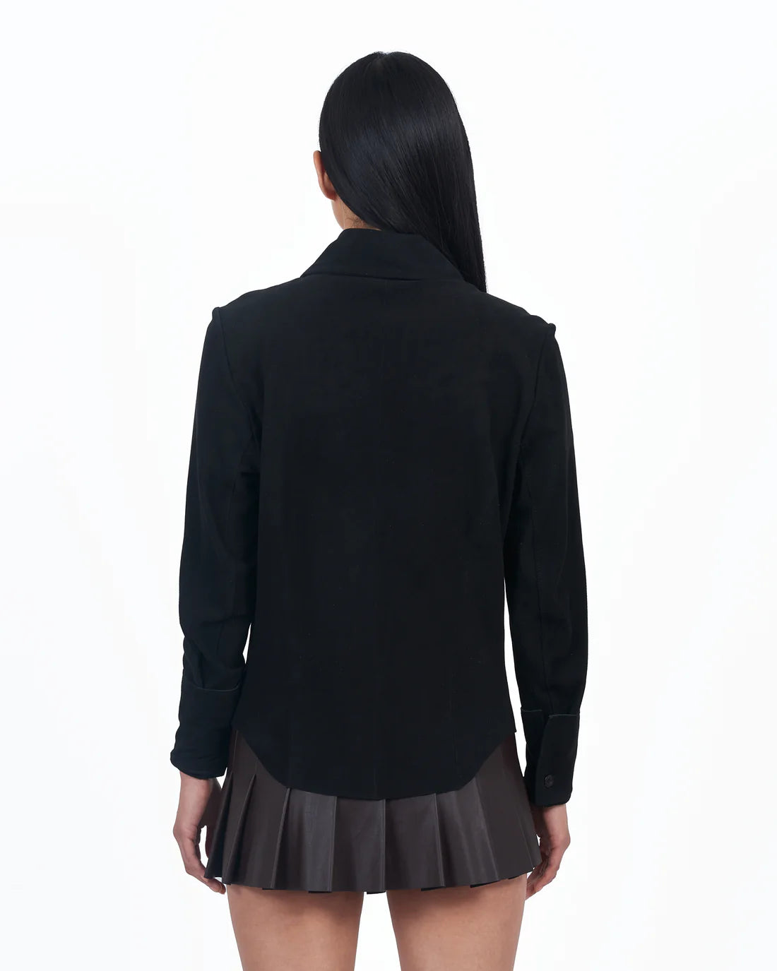 Jakett Giacca Lusso Anya Suede Blouse in Black - clever alice