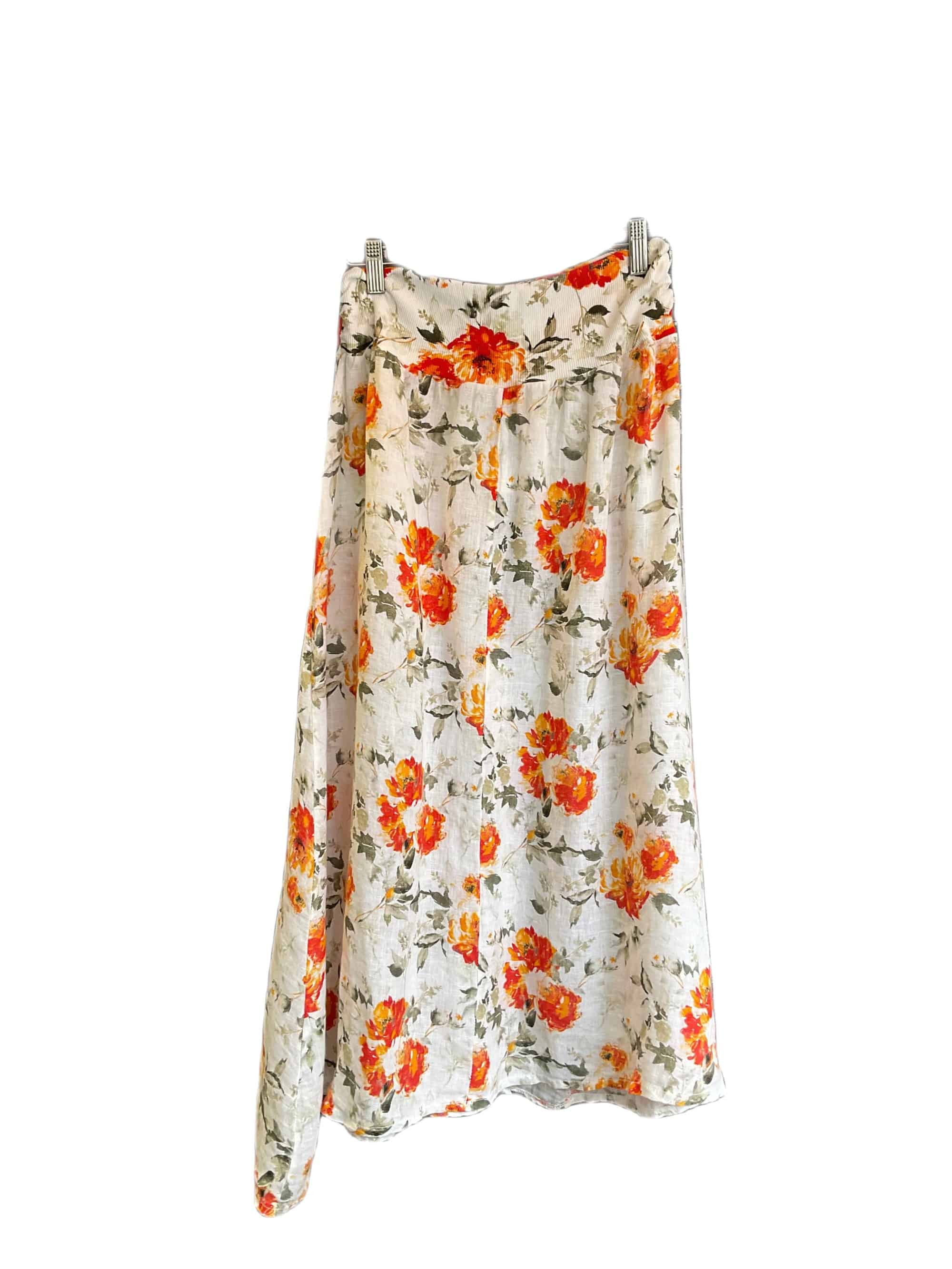 Inizio Linen Skirt in Floral - clever alice