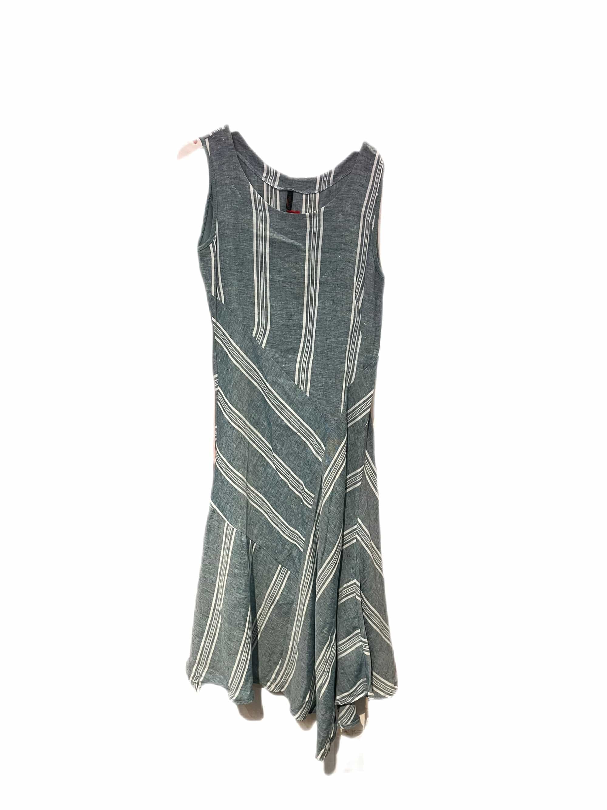 Inizio Linen Striped Dress in Sea Foam - clever alice