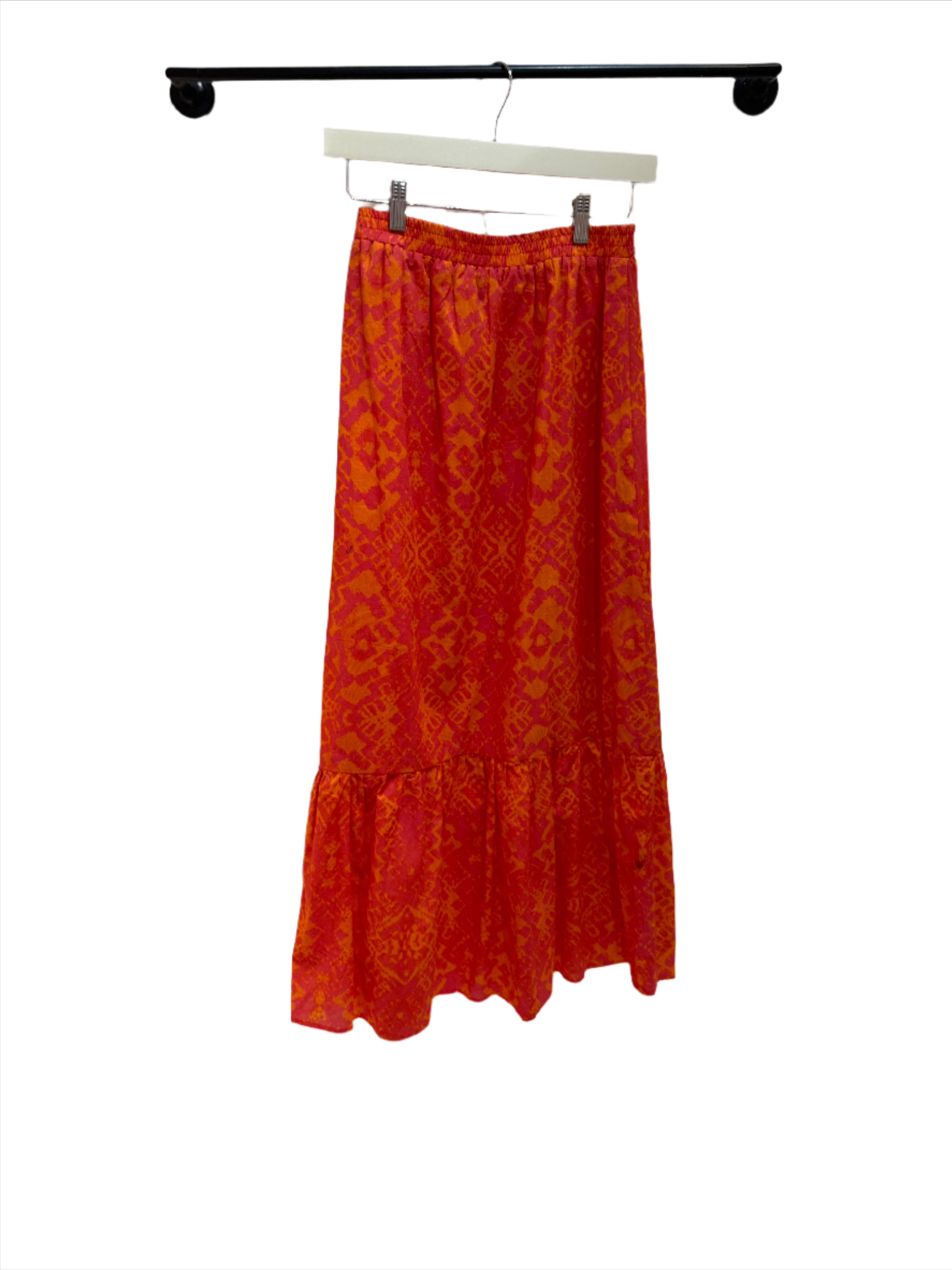 Willa Story Maxi Skirt in Orange and Pink