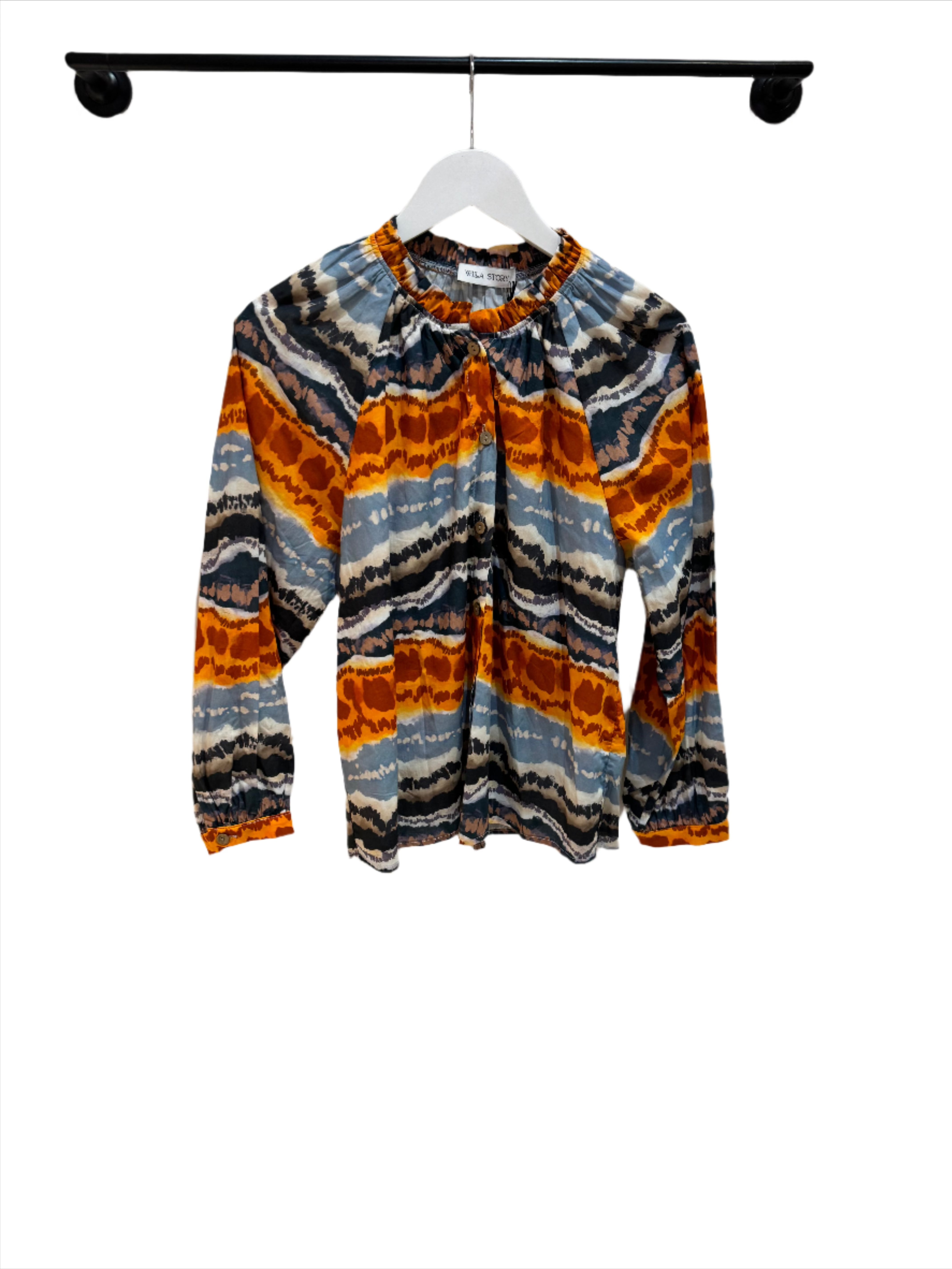 Willa Story Button Down in Tribal Pattern