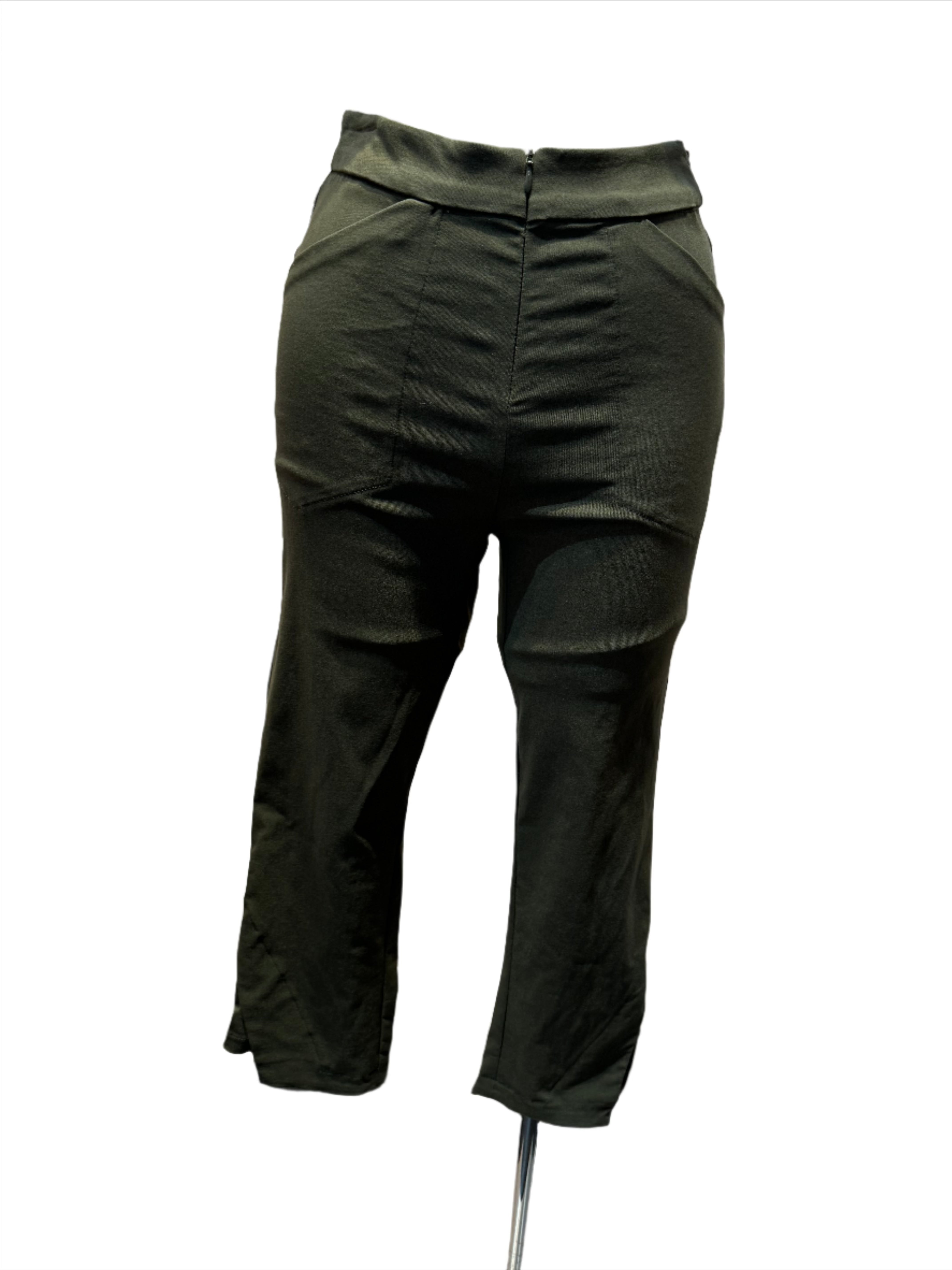 Porto Straight Leg Cropped Pant in Green