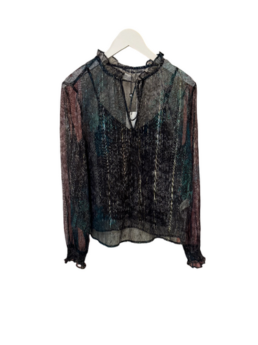 Molly Bracken Sheer Blouse in Emerald and Green