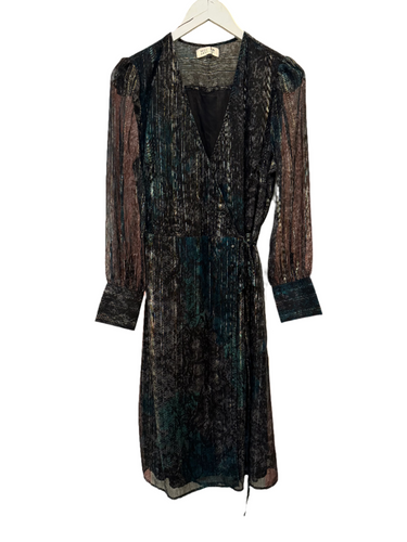 Molly Bracken Maxi Wrap Dress in Emerald and Black