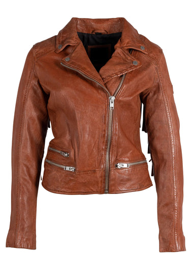 Mauritius Zoe RF Leather Jacket in Camel