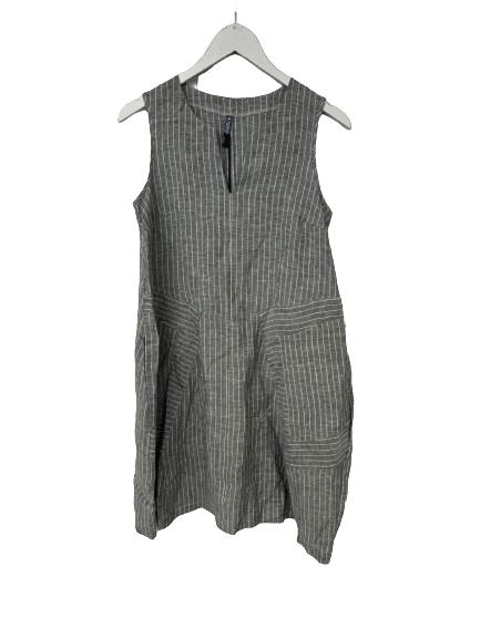 Inizio Linen Striped V-Neck Dress - clever alice