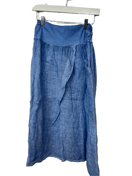 Inizio Linen Skirt in Sky Blue - clever alice
