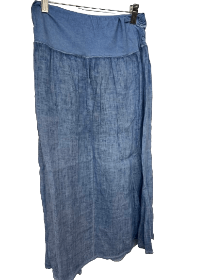 Inizio Linen Skirt in Sky Blue - clever alice
