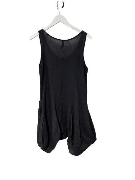 Inizio Linen Button-Up Dress in Dark Navy - clever alice