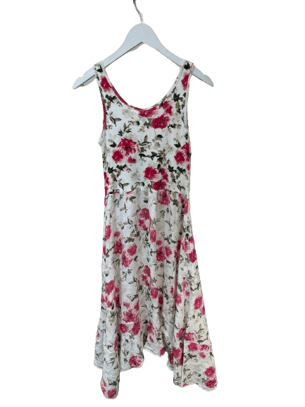 Inizio Floral Linen Dress with Cotton Cinch in Pink - clever alice