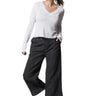 Inizio Linen Cropped Pant in Black Stripe 