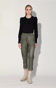 Walter Baker Minh Leather Jogger in Army
