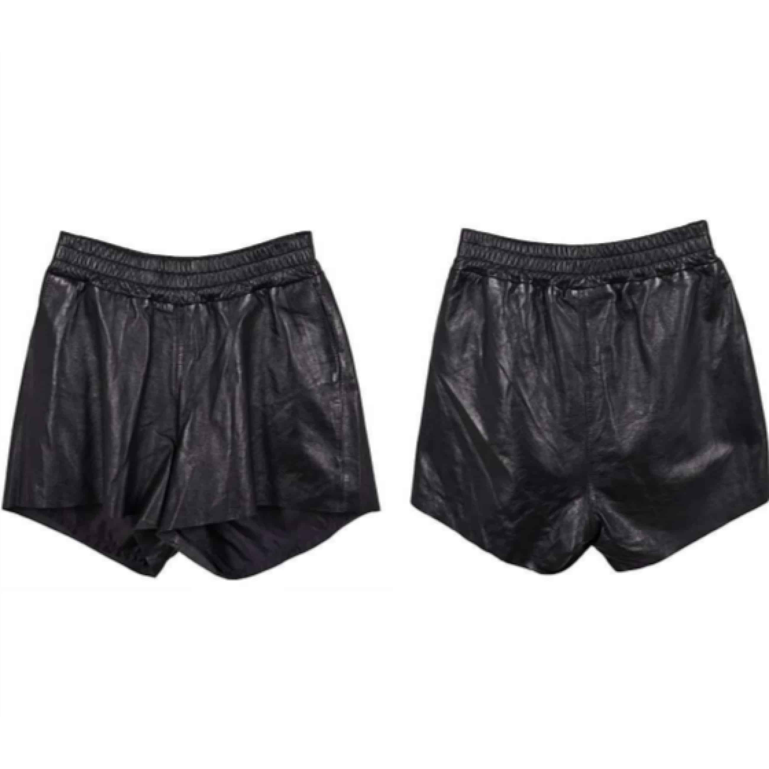 Mauritius Dija Leather Shorts in Black 