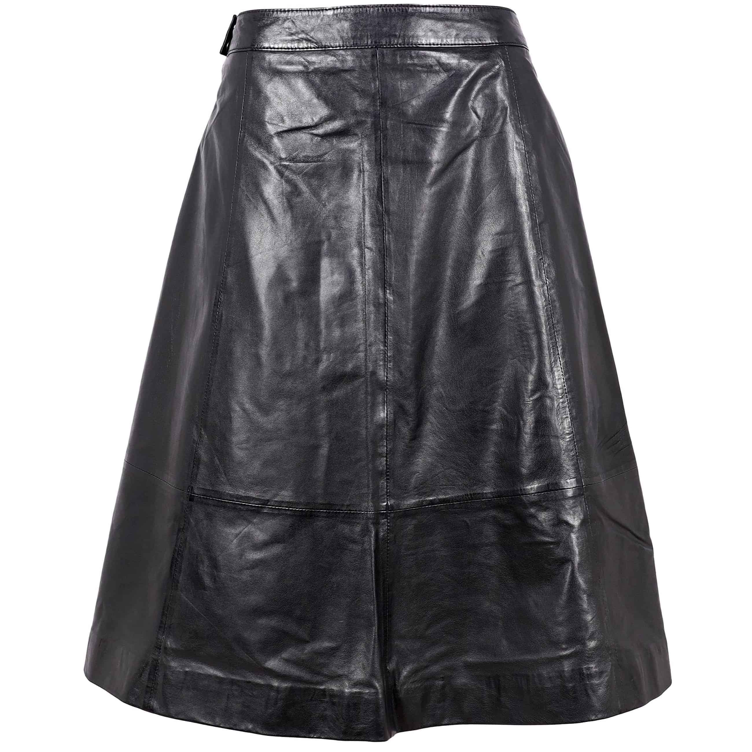 Mauritius Zaza Leather Skirt in Black 