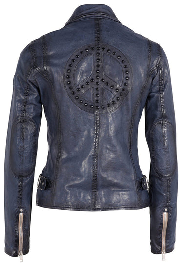 Mauritius Maysie RF Leather Jacket in Navy 