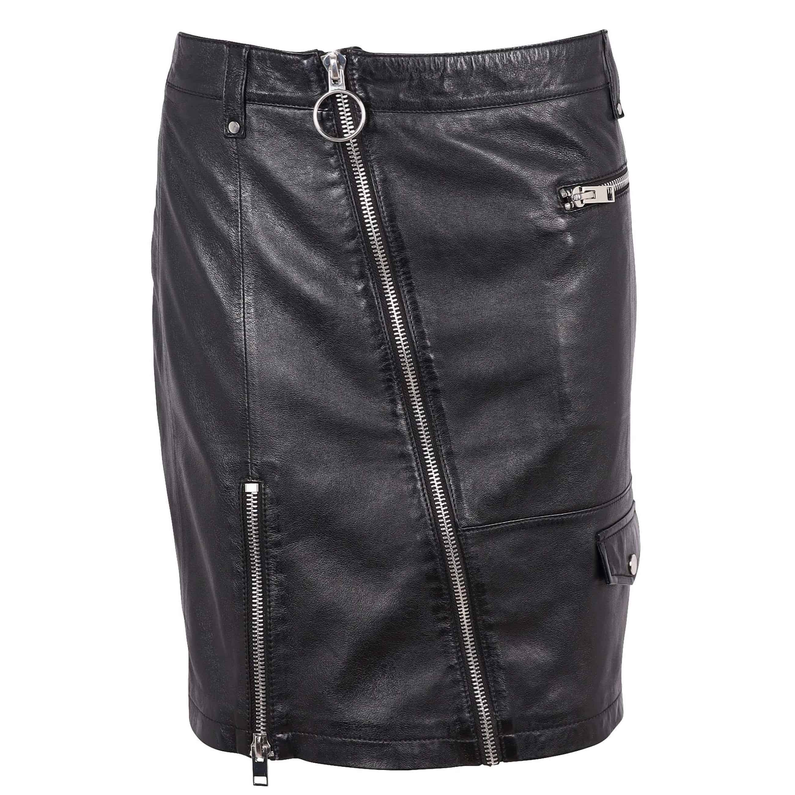 Mauritius Seela Leather Skirt in Black 