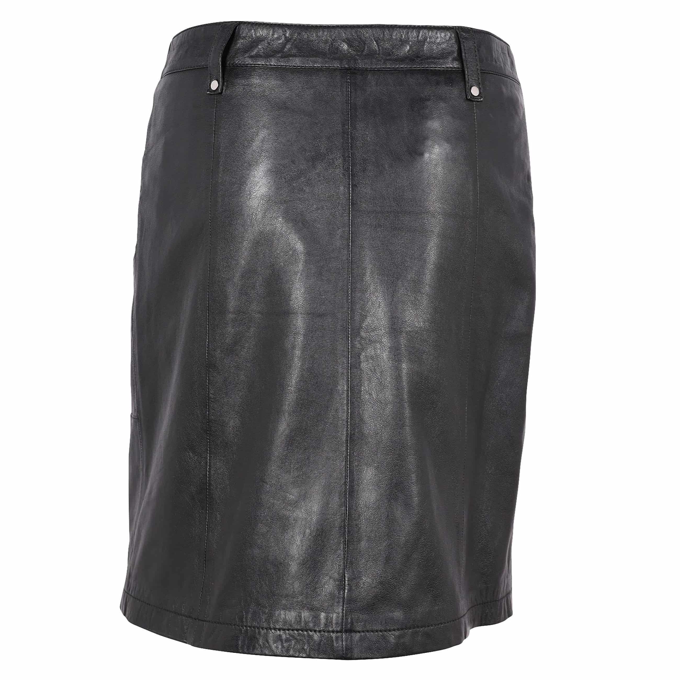 Mauritius Seela Leather Skirt in Black 