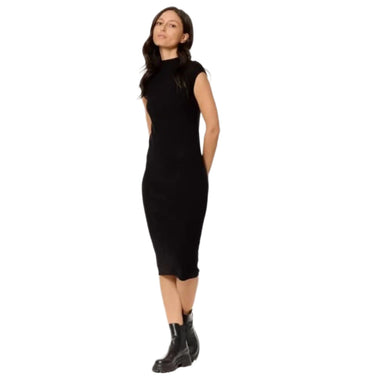 Sweewe Paris Black Ribbed Midi Dress 