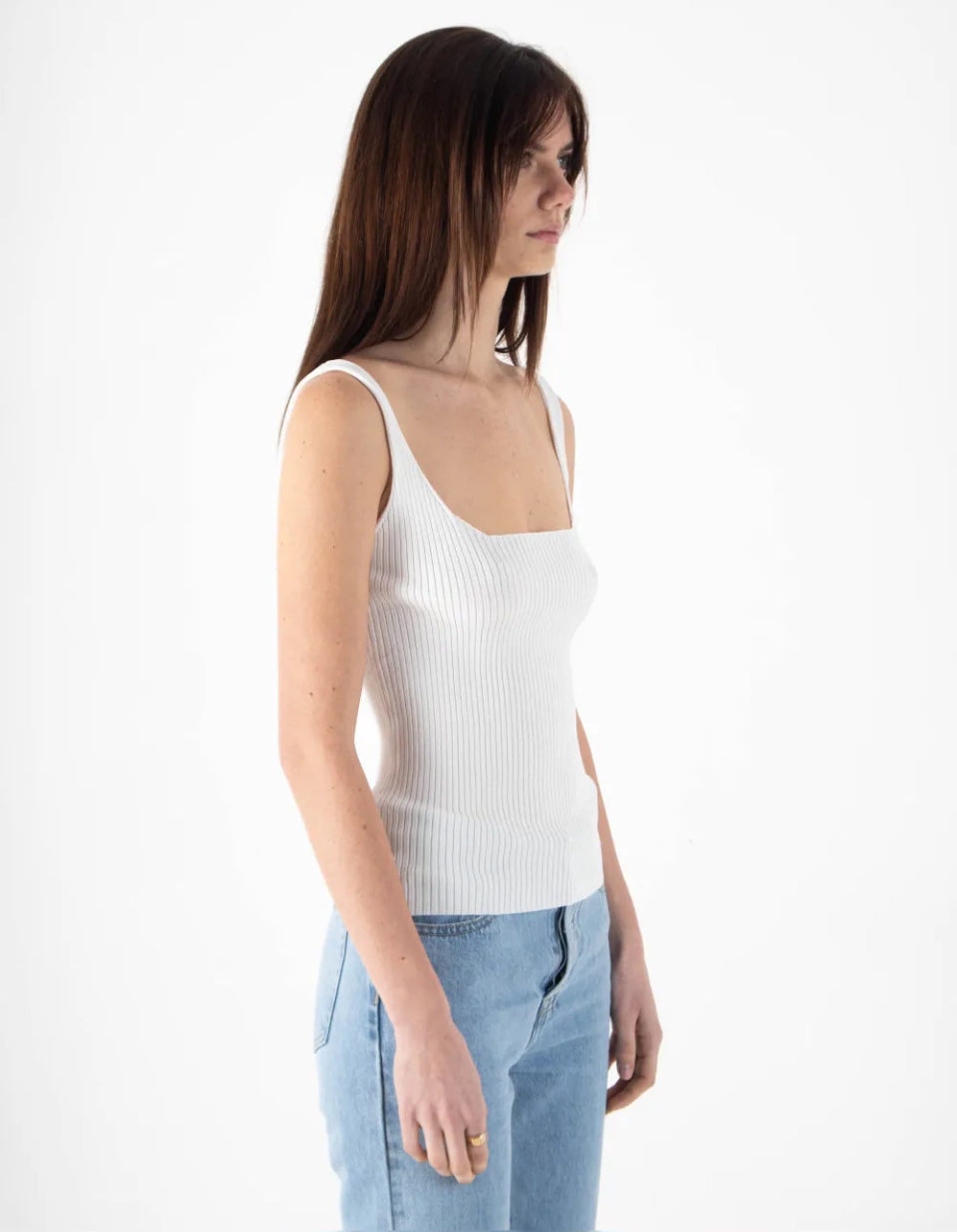 Sweewe Ribbed Tank in Ivory 