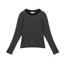 Sweewe Paris Puff Sleeve Fitted Striped Sweater 