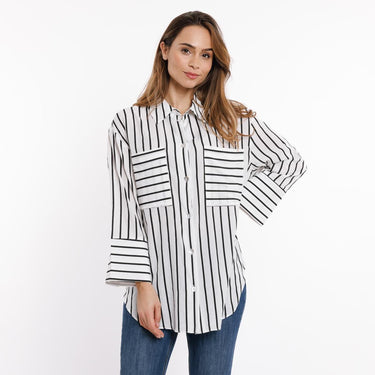 Sweewe Paris Maeve Top in Cream and Black Stripe 