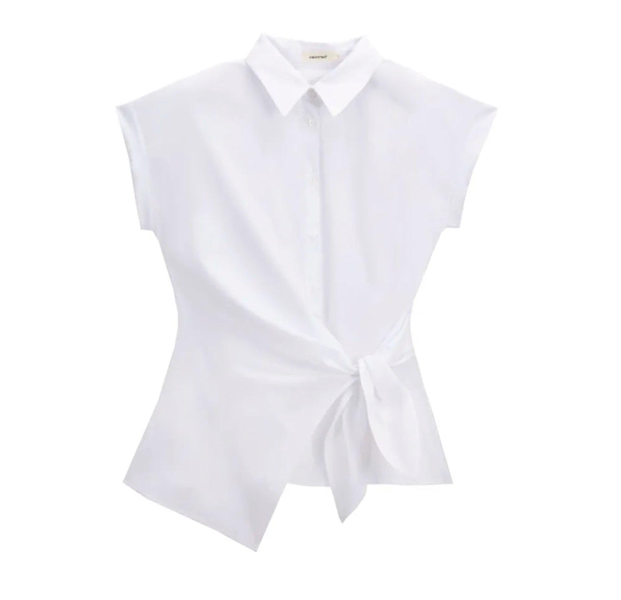 Sweewe Paris Asymmetrical Button Up in White 