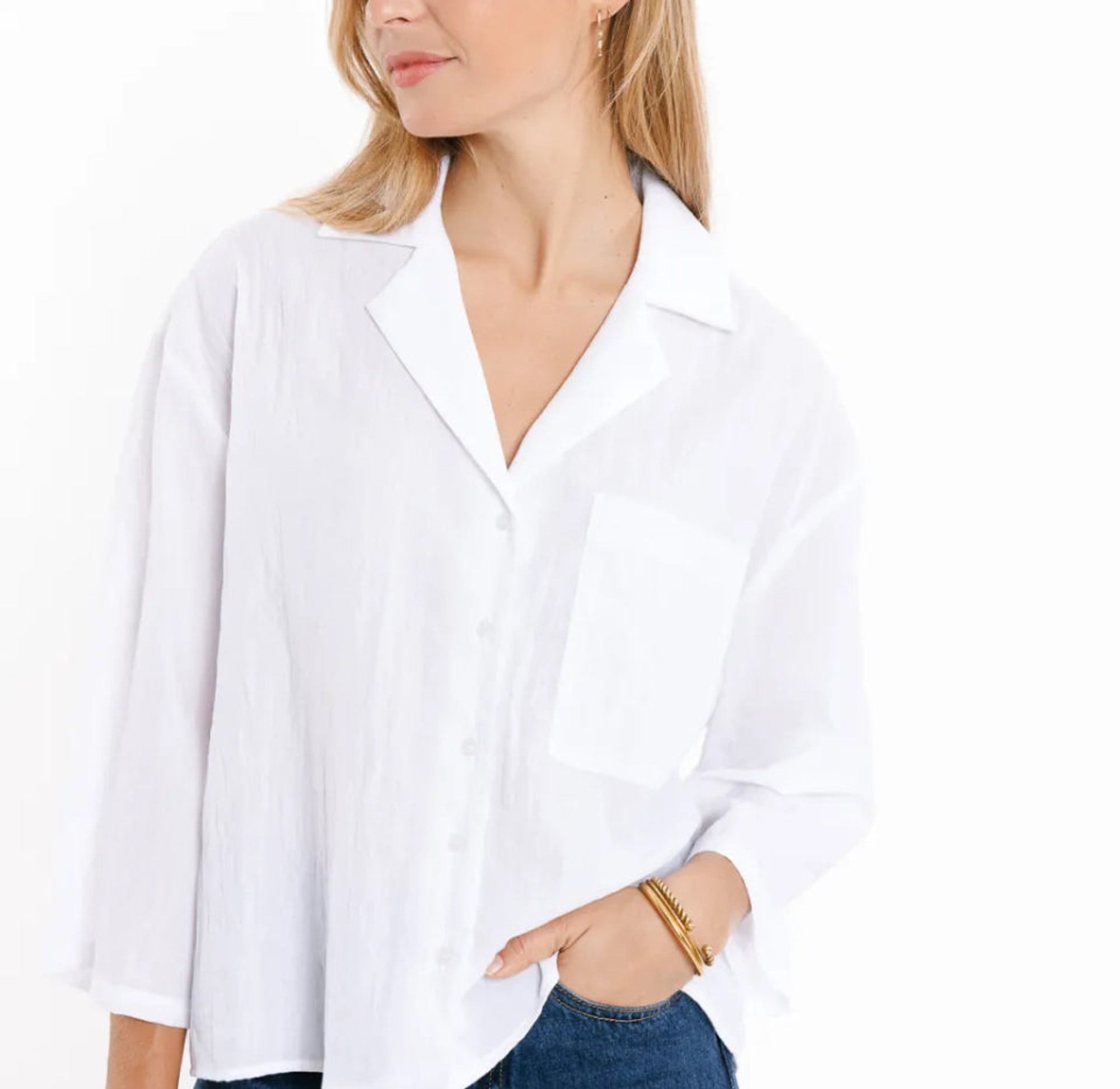 Sweewe Paris Casual Button up in White 